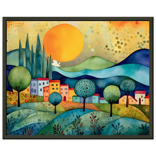 SUNSET IN THE COUNTRYSIDE - Premium Matte Paper Metal Framed Poster