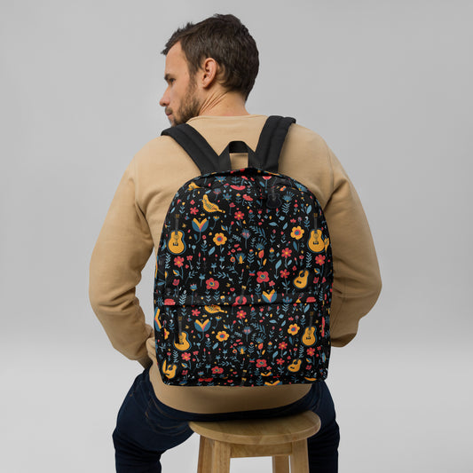 Backpack with Flowers and Guitars 02