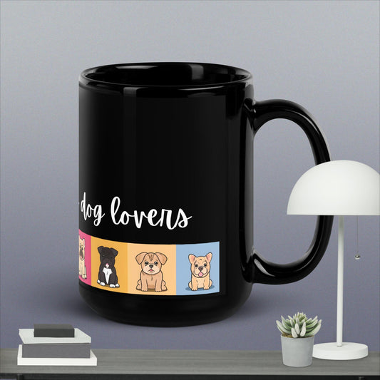 DOG LOVERS - Black Glossy Mug 03