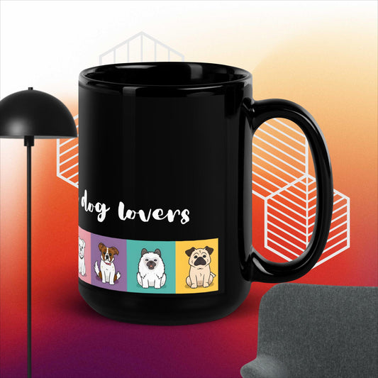 DOG LOVERS - Black Glossy Mug 02