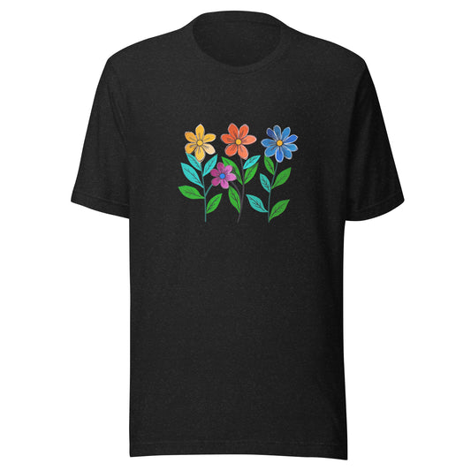 Colorful Flowers on Unisex t-shirt